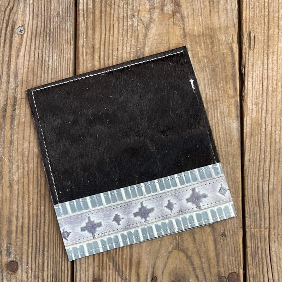 092 Checkbook Cover - Black w/ Adobe Navajo