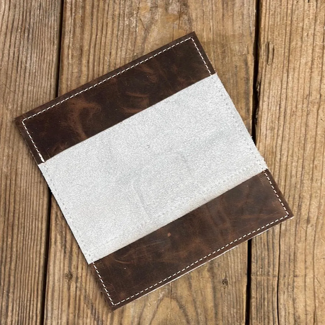 092 Checkbook Cover - Black w/ Adobe Navajo