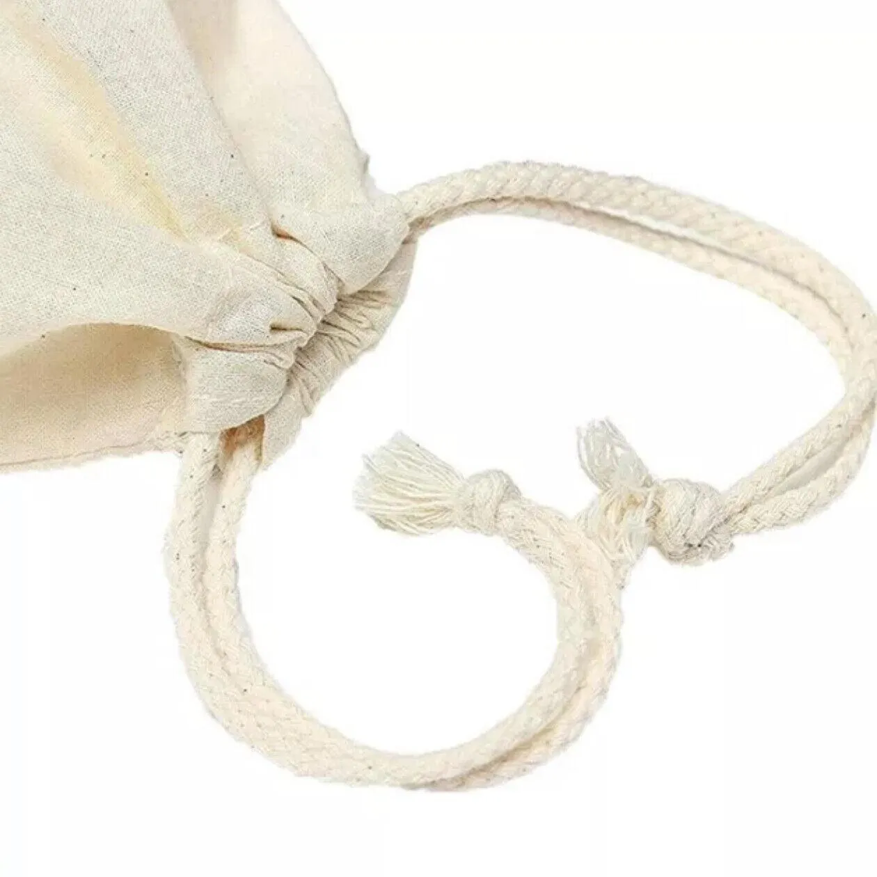 10X Canvas Drawstring Bags Bulk Linen-Calico Cotton Tote Gifts