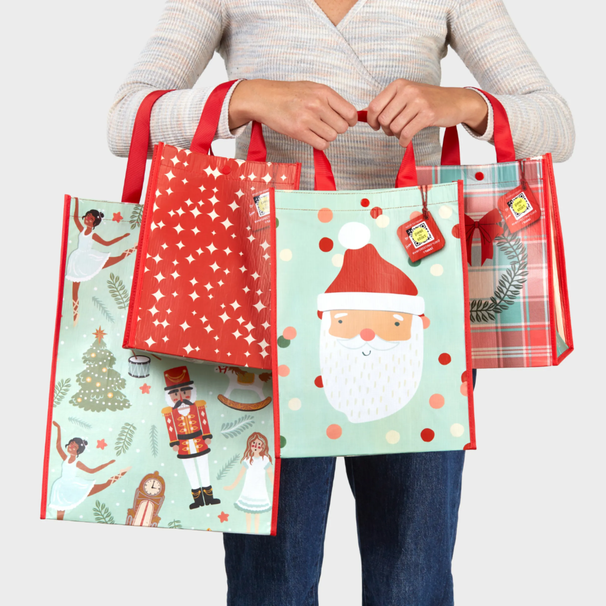 11 Piece Variety Holiday Bundle | Reusable Gift Bag   QR Greeting Card