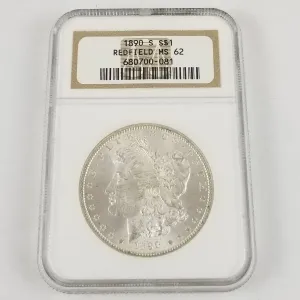 1890-S Morgan Silver Dollar NGC MS 62 Redfield Hoard Collection $1 Coin