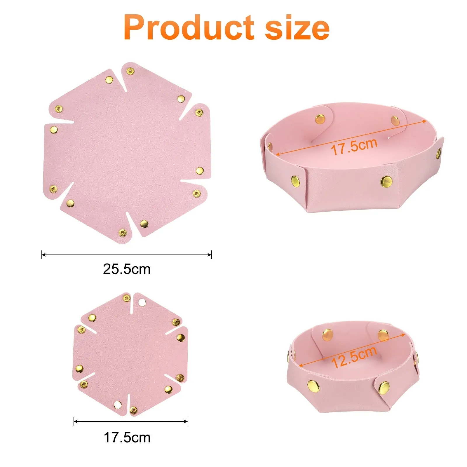 2 Pcs PU Leather Jewelry Tray Catchall Storage Organizer 2 Size
