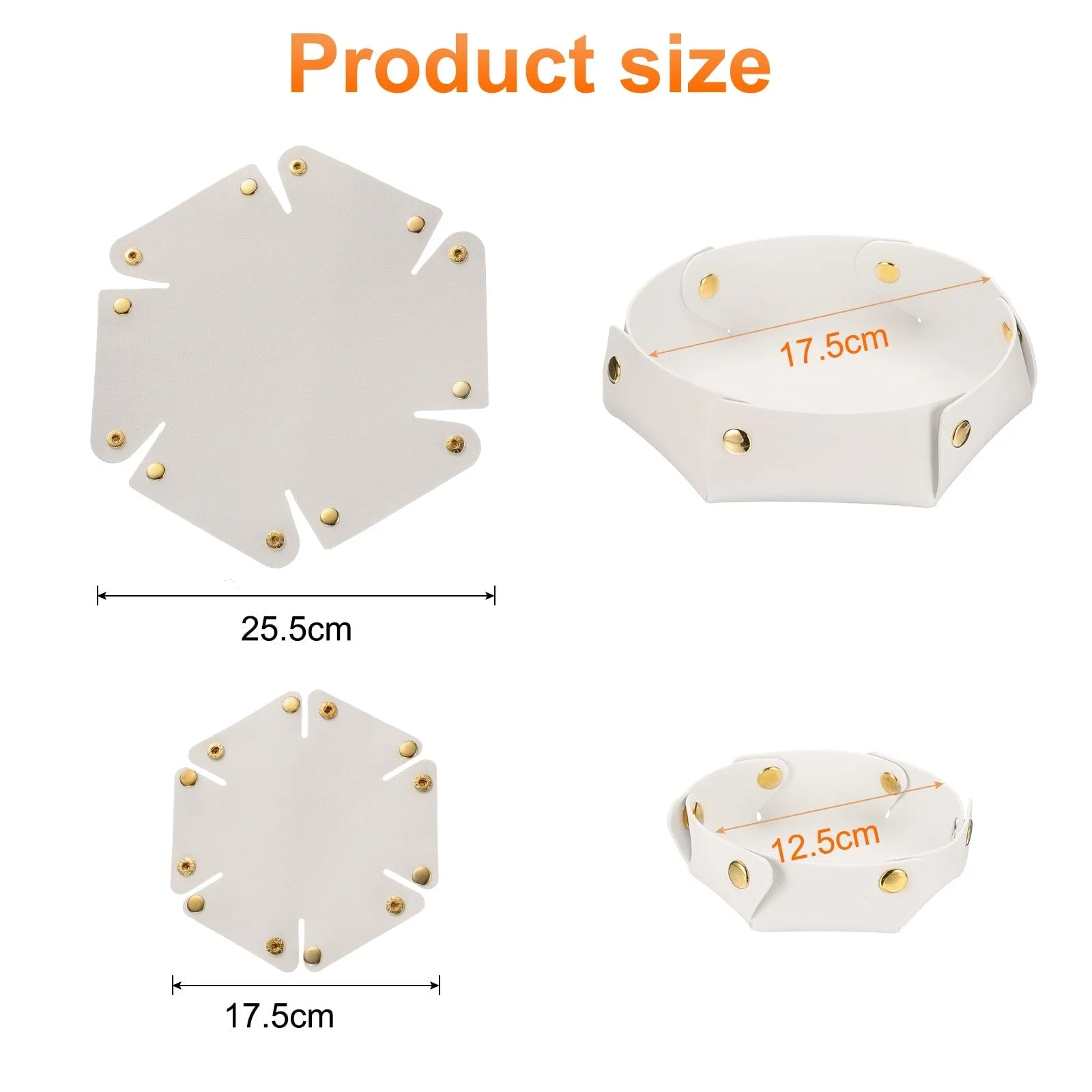 2 Pcs PU Leather Jewelry Tray Catchall Storage Organizer 2 Size