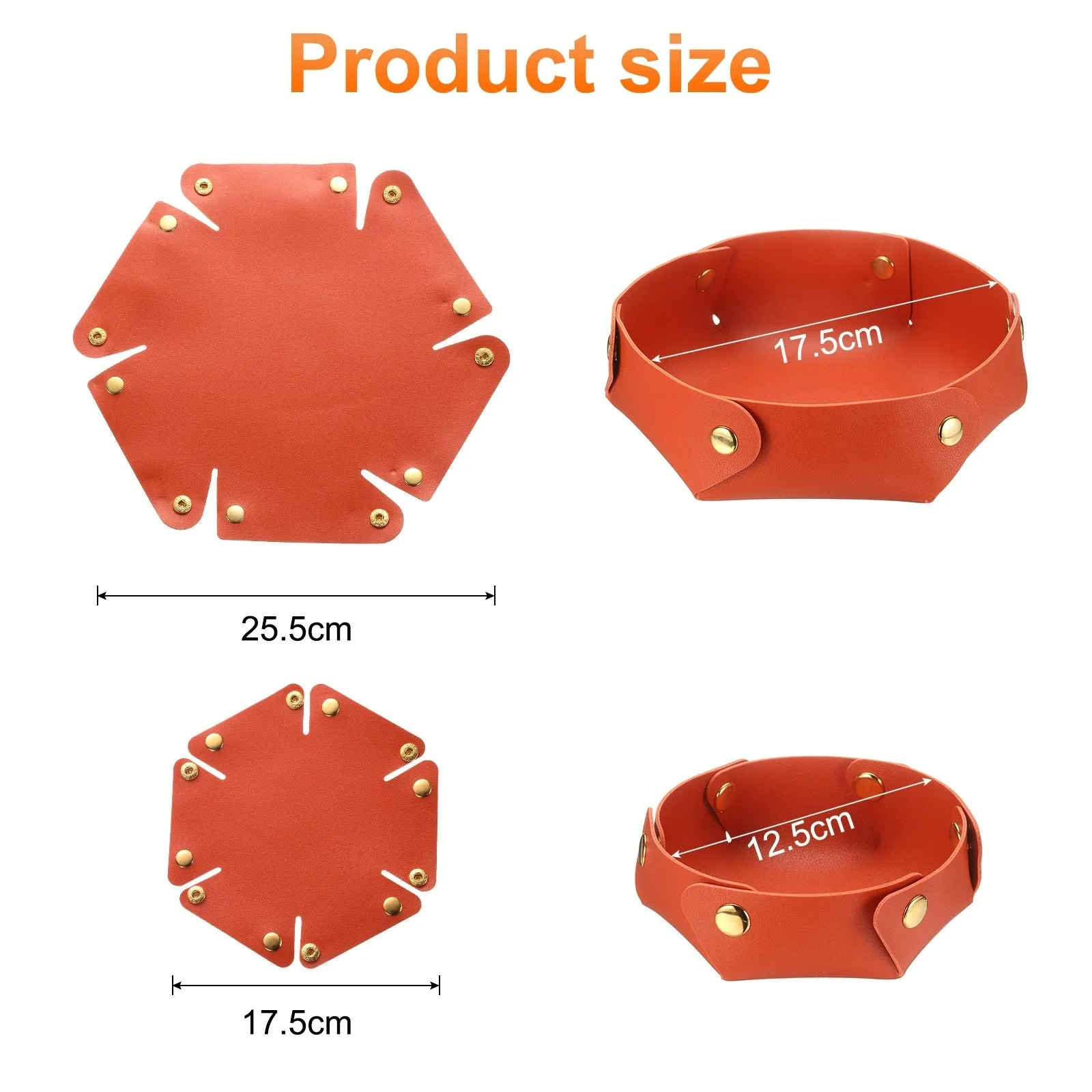 2 Pcs PU Leather Jewelry Tray Catchall Storage Organizer 2 Size
