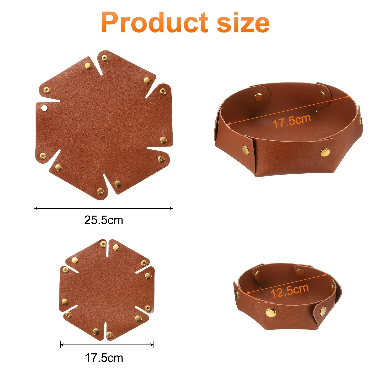 2 Pcs PU Leather Jewelry Tray Catchall Storage Organizer 2 Size