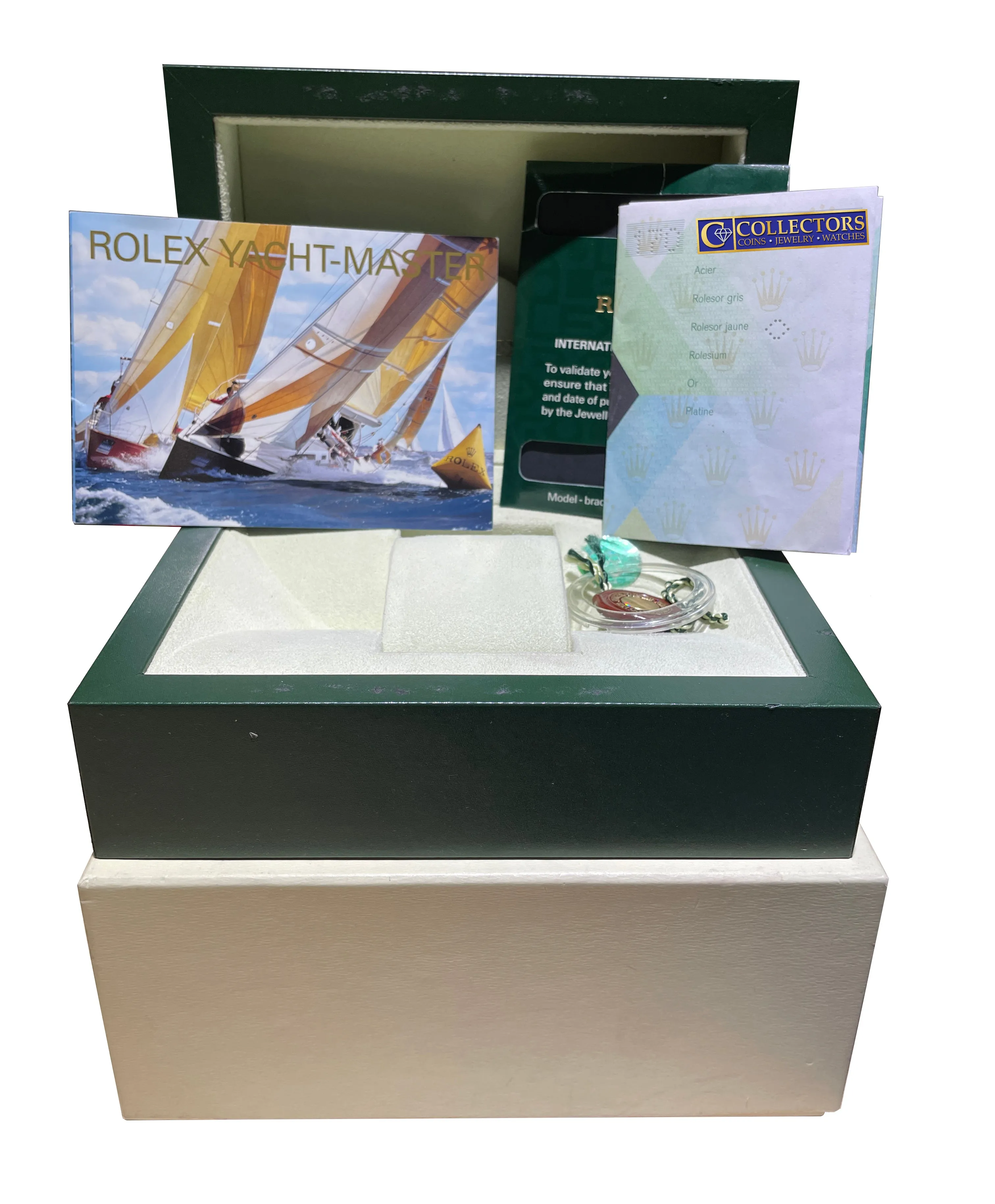 2005 BOX PAPERS Rolex Yacht-Master 18K Two-Tone Gold Steel Blue 40mm Watch 16623