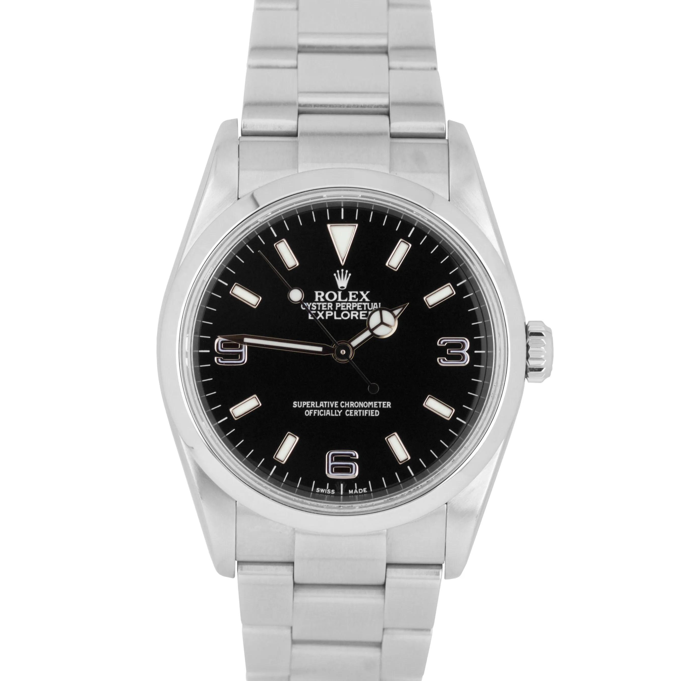 2006 Men's Rolex Explorer I Black 36mm Stainless Steel Oyster Watch 114270 B P