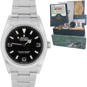 2006 Men's Rolex Explorer I Black 36mm Stainless Steel Oyster Watch 114270 B P