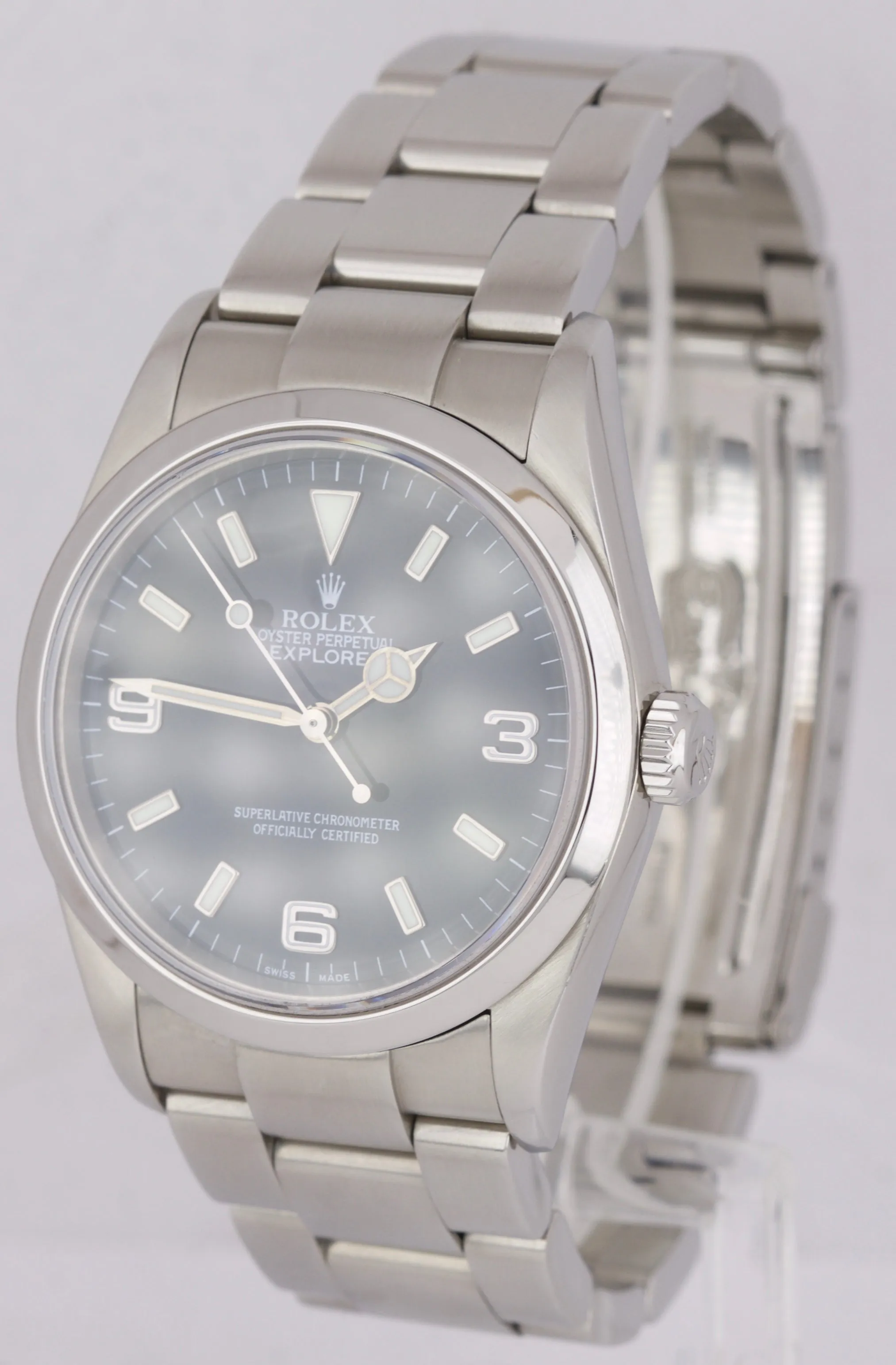 2006 Men's Rolex Explorer I Black 36mm Stainless Steel Oyster Watch 114270 B P