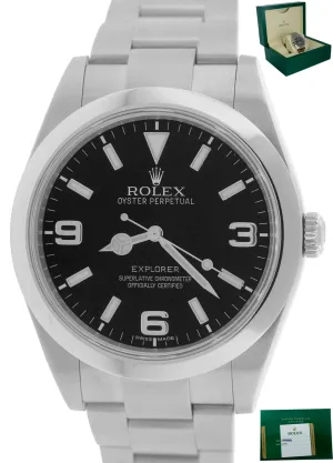 2014 Mint Men's Rolex Explorer I Black 39mm 214270 Stainless Steel Oyster Watch