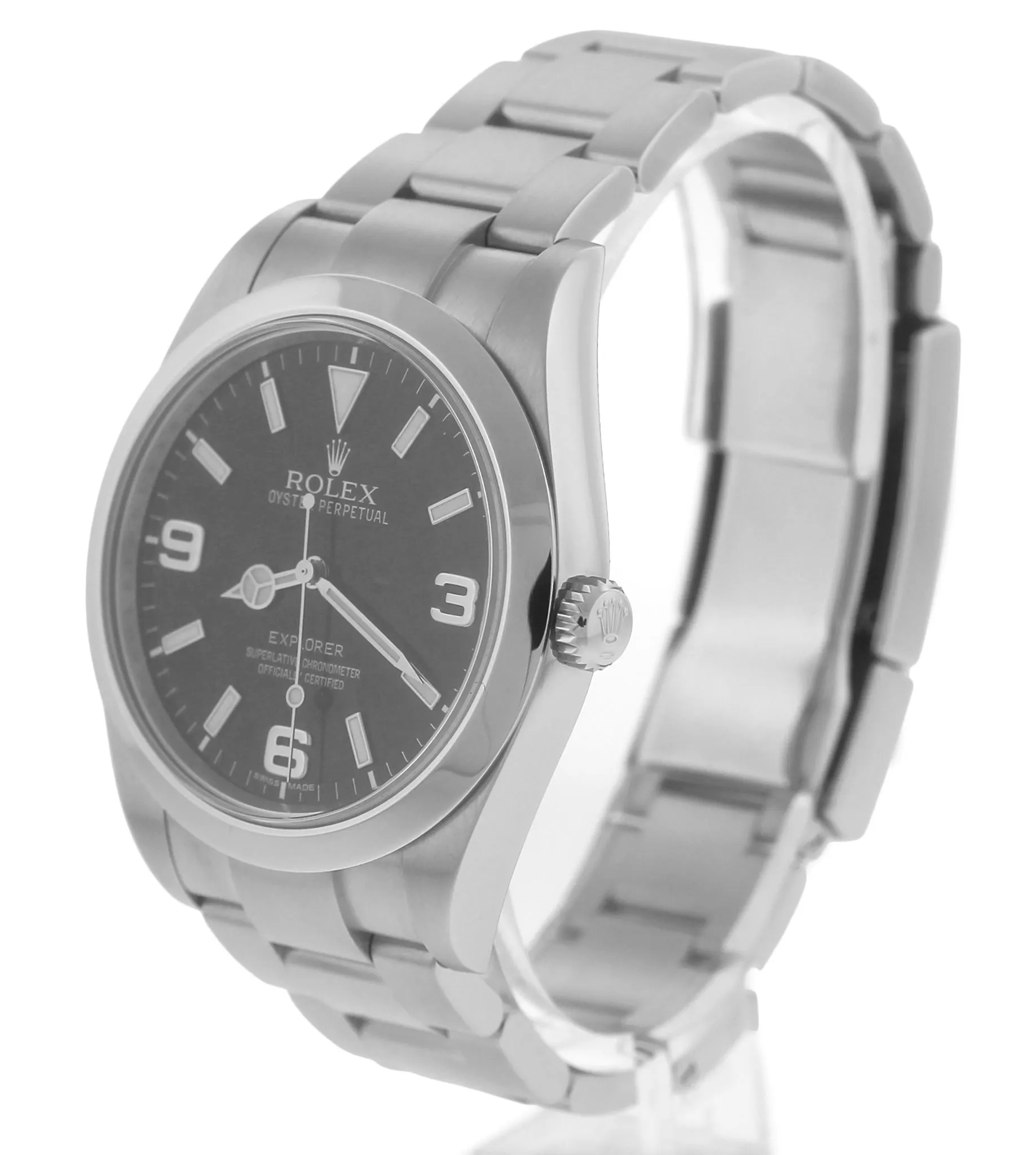 2014 Mint Men's Rolex Explorer I Black 39mm 214270 Stainless Steel Oyster Watch