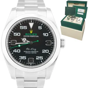 2017 Rolex Air-King 40mm Green Black Stainless Steel Arabic 116900 Watch B P