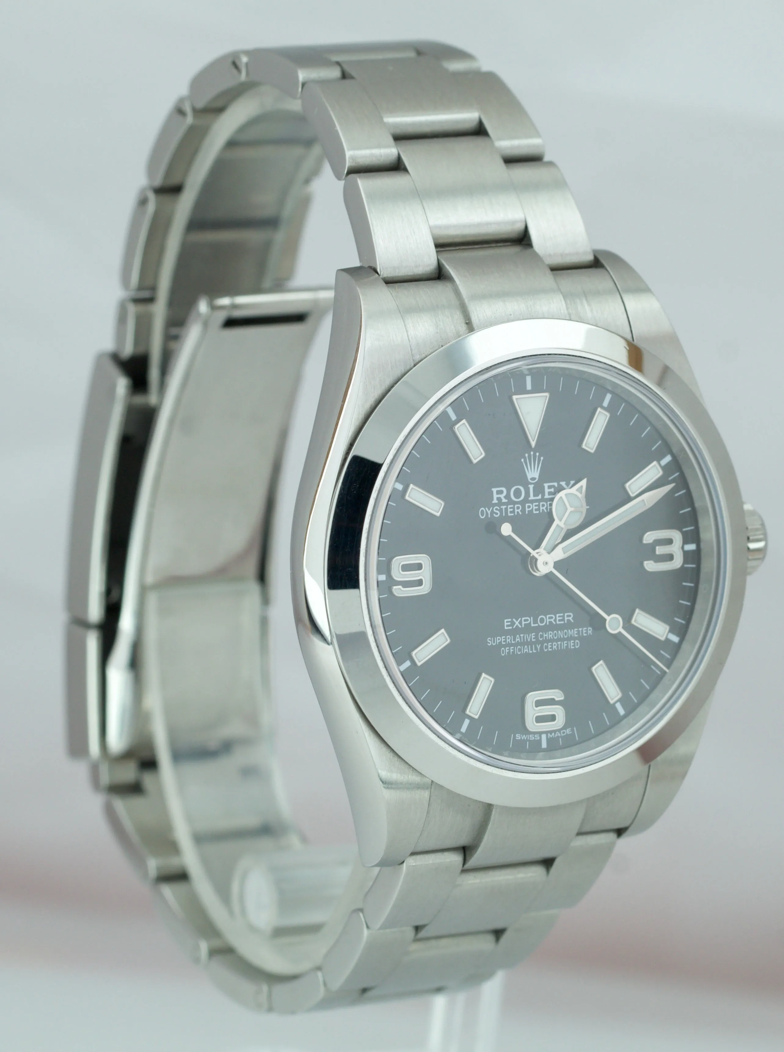 2017 Rolex Explorer I Black 3-6-9 FULL LUME 39mm Stainless Steel Watch 214270