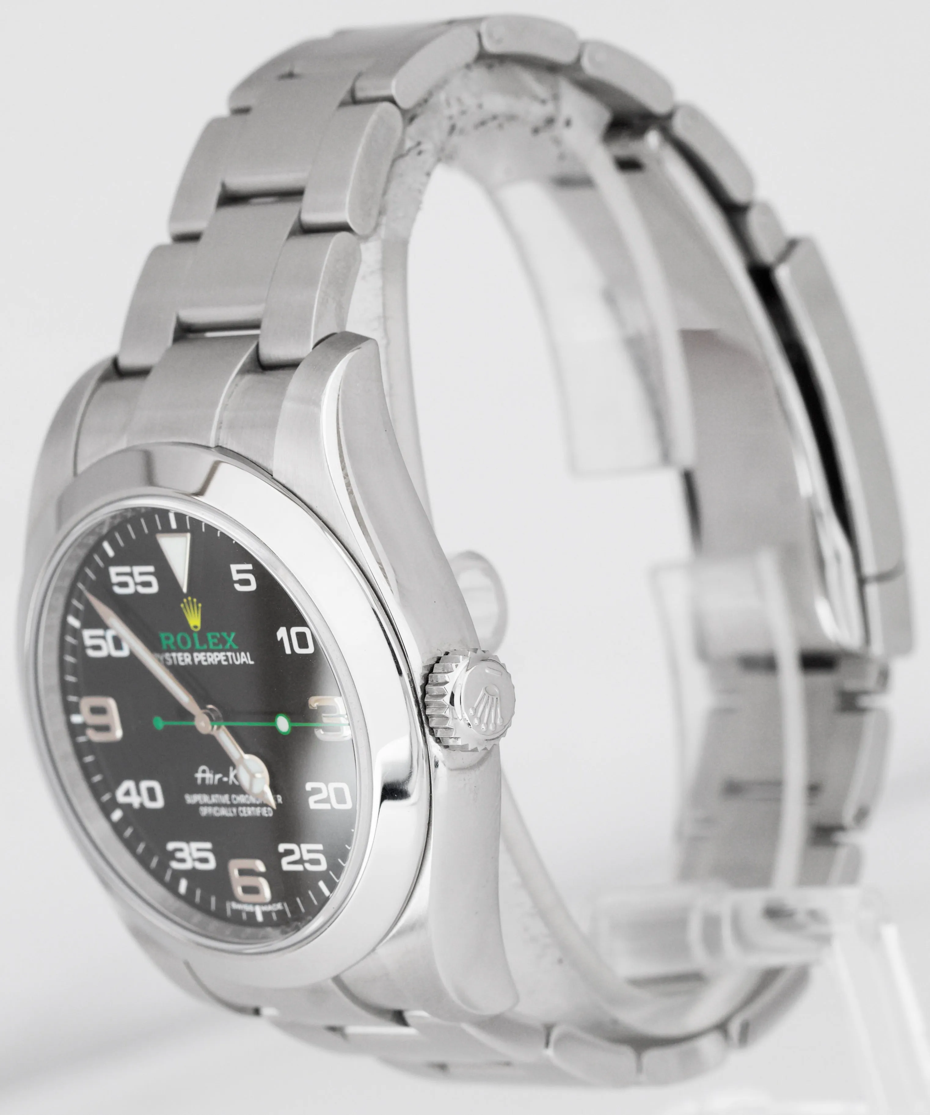 2018 MINT Rolex Air-King 40mm Green Black Stainless Steel Arabic 116900 Watch BP