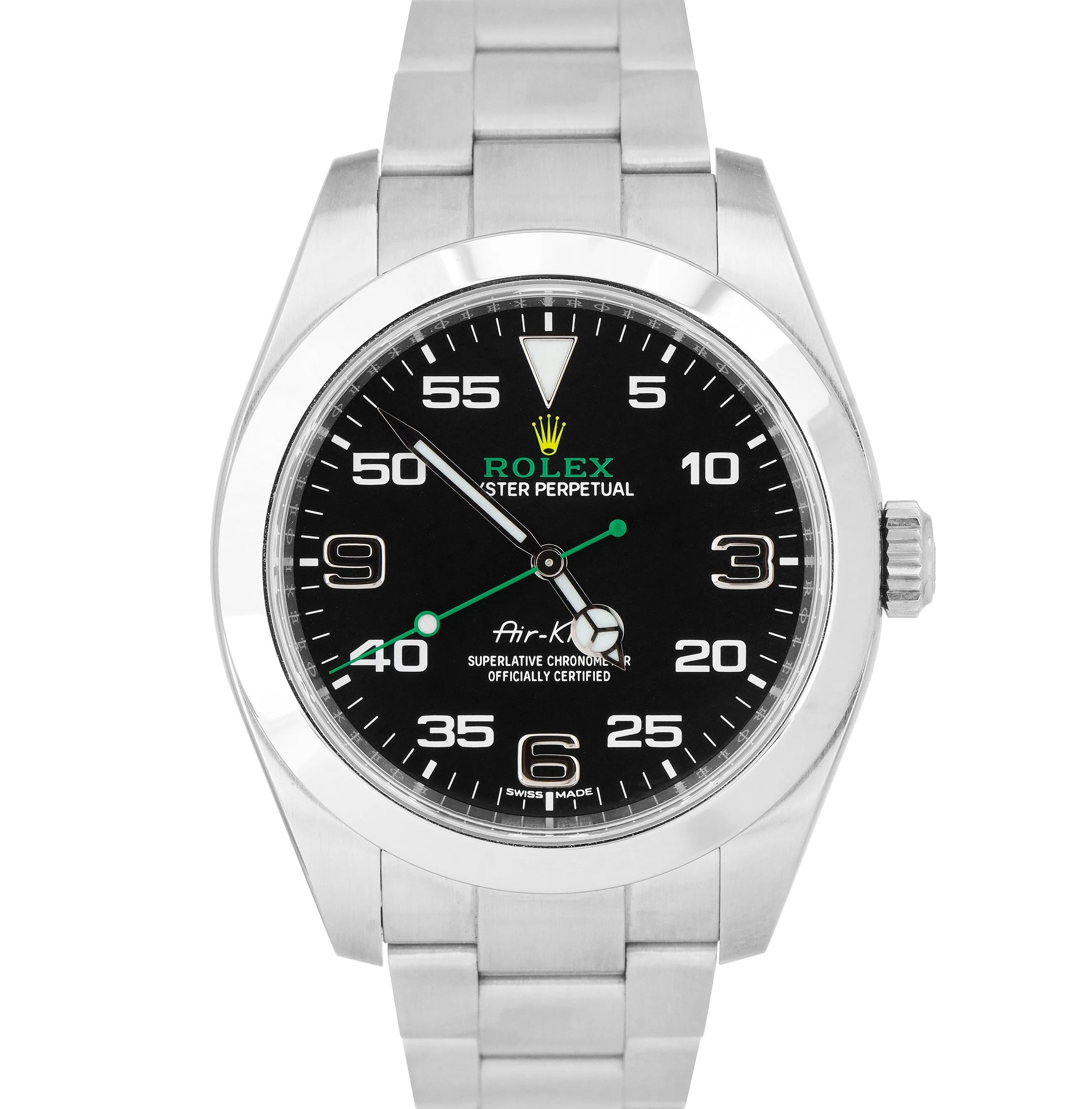 2018 MINT Rolex Air-King 40mm Green Black Stainless Steel Arabic 116900 Watch BP