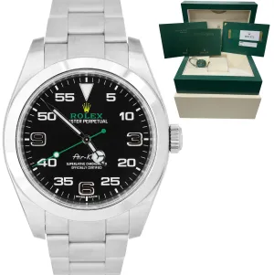 2018 MINT Rolex Air-King 40mm Green Black Stainless Steel Arabic 116900 Watch BP