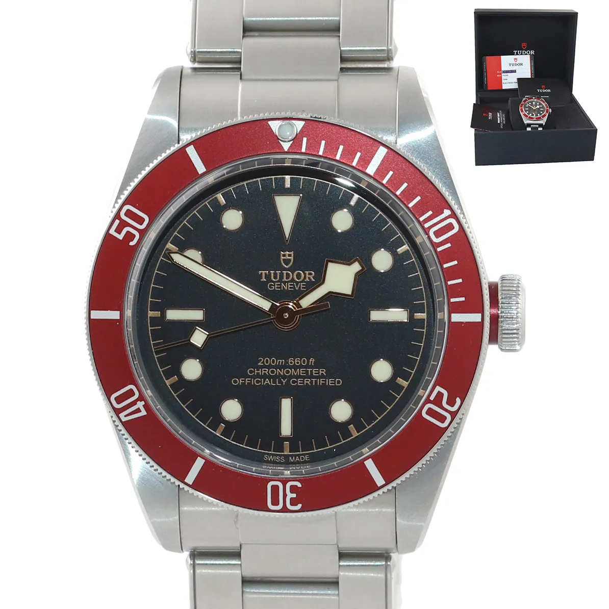 2019 COMPLETE Tudor Heritage Black Bay 79230R Stainless Steel Black Dive Watch