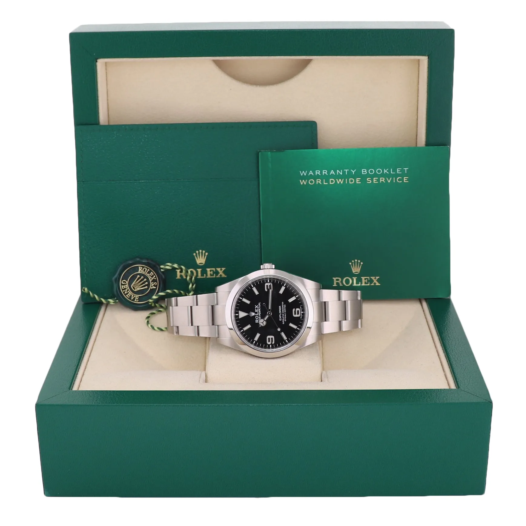 2019 MINT Rolex 214270 Explorer Black BLUE LUME 3-6-9 Steel 39mm Watch Box