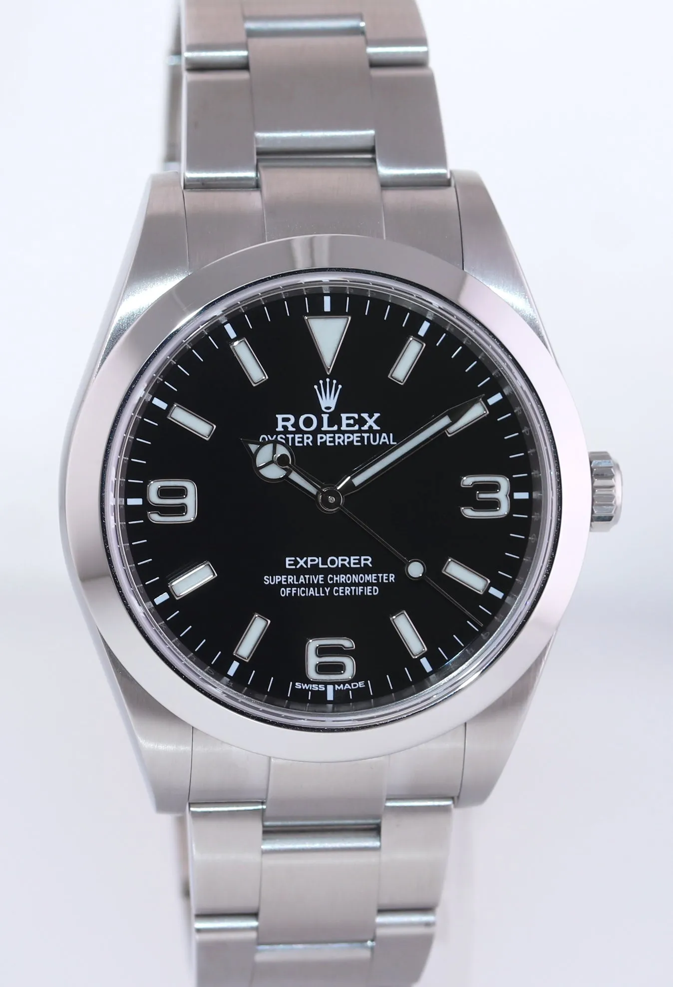 2019 MINT Rolex 214270 Explorer Black BLUE LUME 3-6-9 Steel 39mm Watch Box