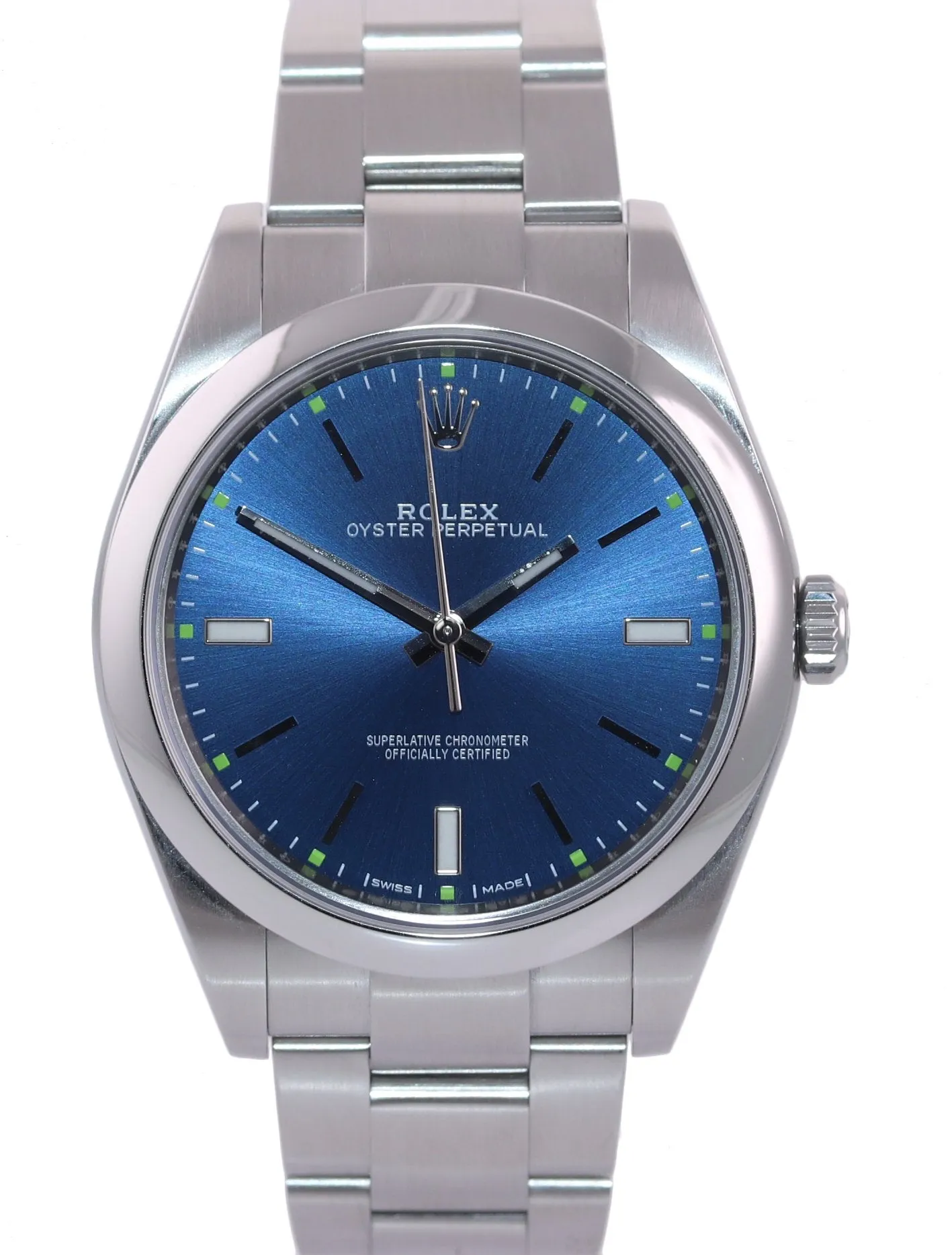 2019 PAPERS Rolex Oyster Perpetual Steel 39mm Blue Dial 114300 Watch Box
