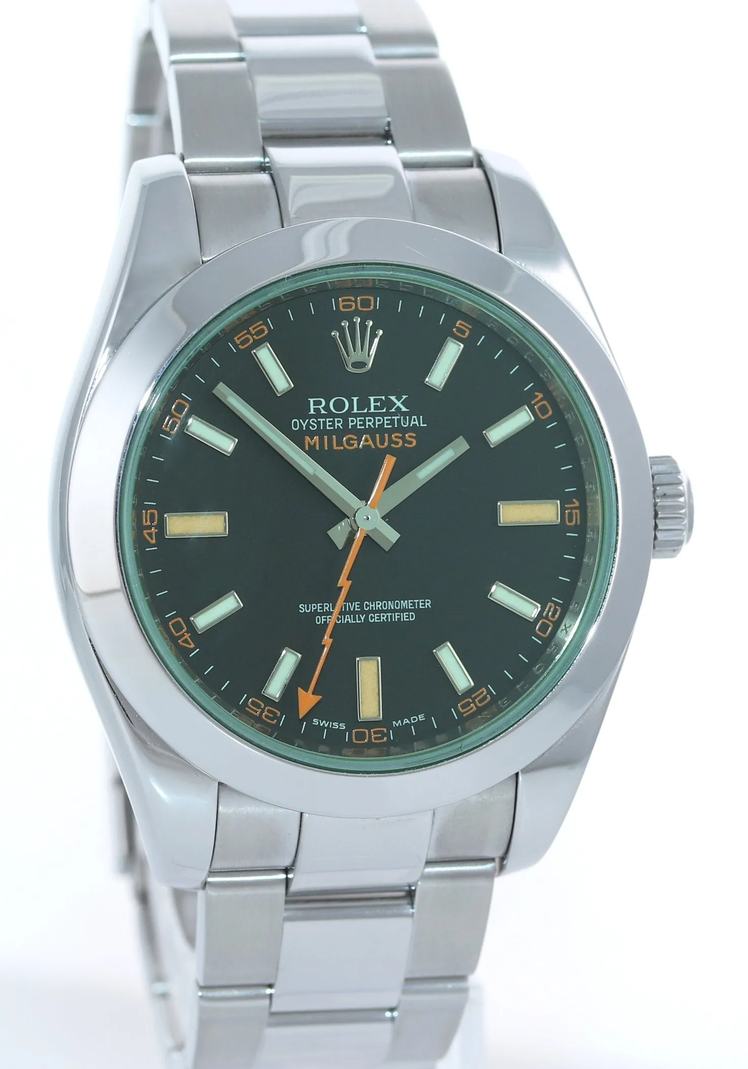 2021 Rolex Milgauss 116400 Steel Green Black Anti-Magnetic Steel 40mm Watch Box