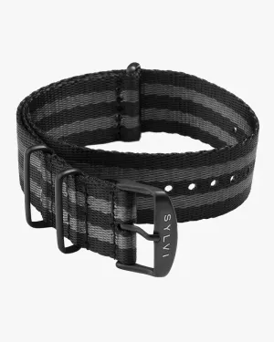 24mm Grey Black Nylon Strap