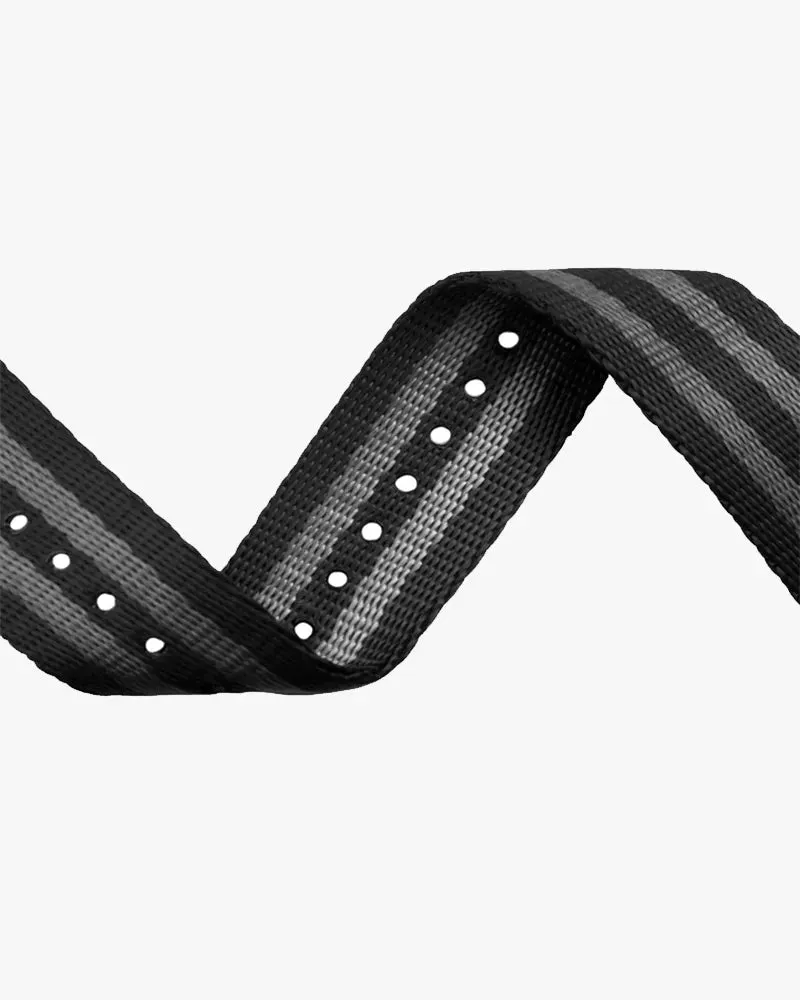 24mm Grey Black Nylon Strap