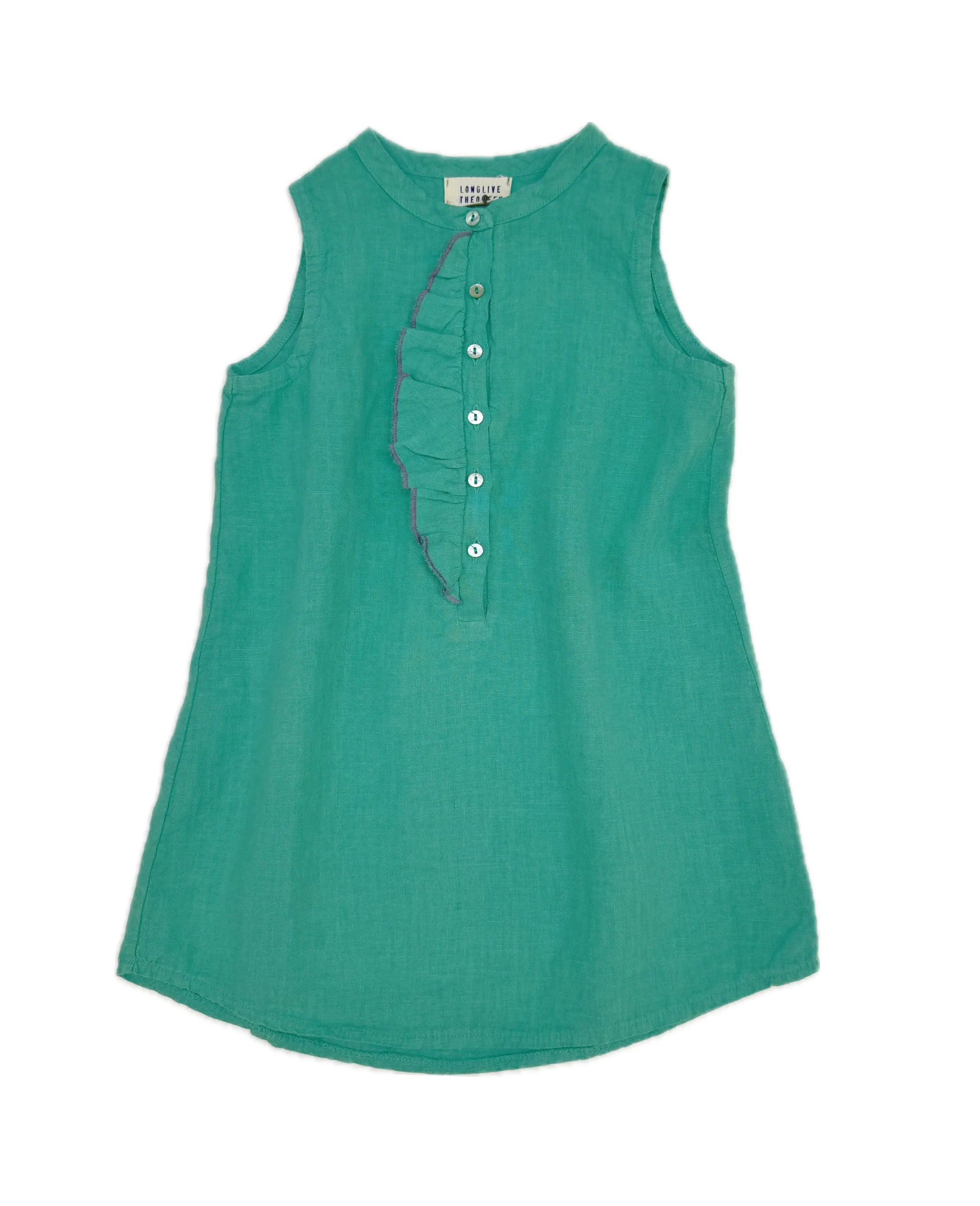 25106 Ruffle Tunic Dress - Middle Green