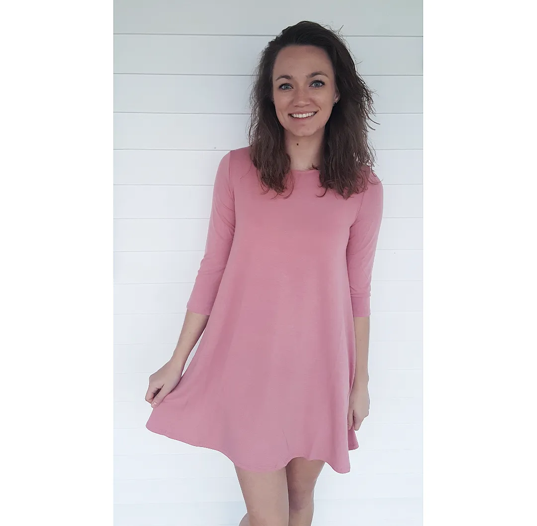 3/4 Sleeve Tunic Dress