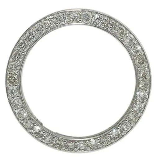 41 Mm Custom Mined Diamond Bezel To Fit Rolex Date Just Or Date Watch 5 Carats