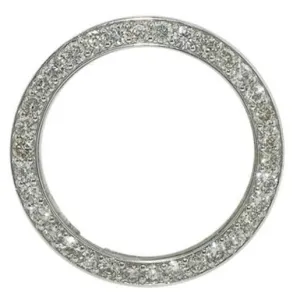 41 Mm Custom Mined Diamond Bezel To Fit Rolex Date Just Or Date Watch 5 Carats