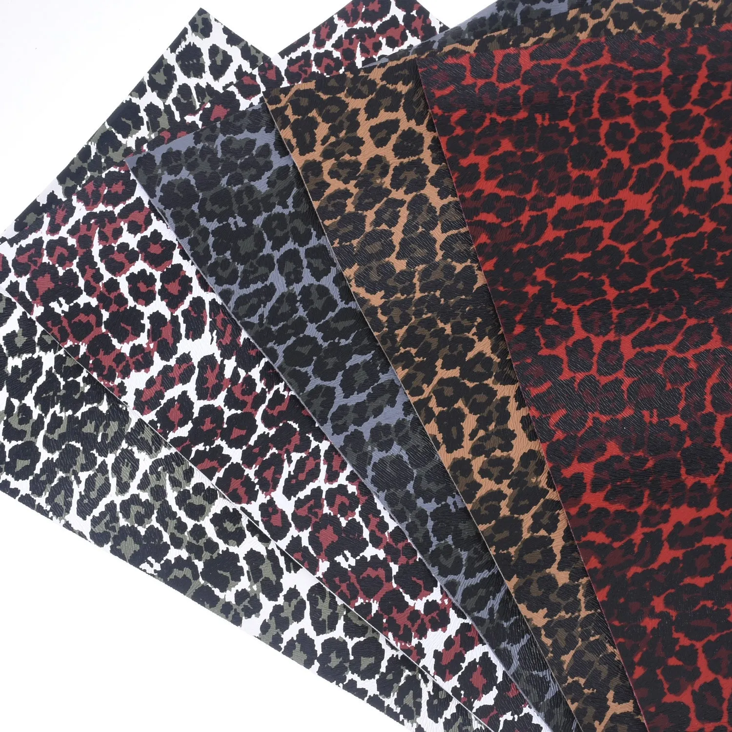 8*12" Leopard Pattern Faux leather sheets Synthetic PU Leather Fabric Sheets Craft supplies 1pcs 102653