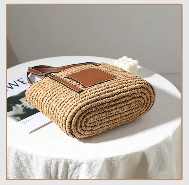 Adjustable Handle Straw Tote | ALPHONSINA