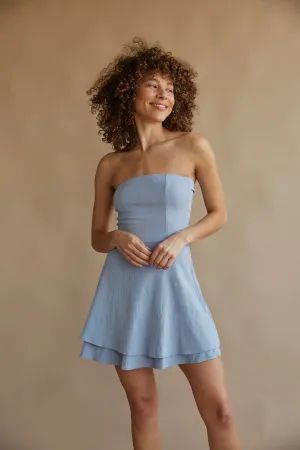 Agnes Strapless Lace Up Mini Dress