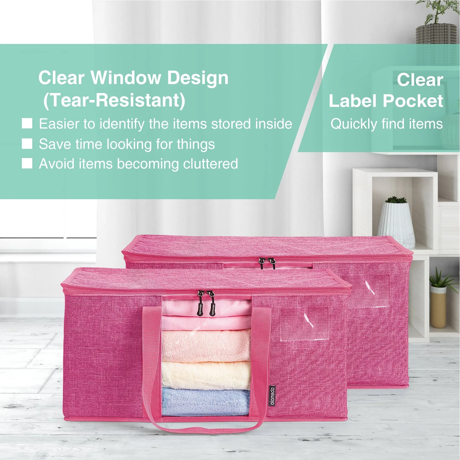 Alameda Large Capacity Storage Bags, Heavy Duty Moving Bag with Clear Window