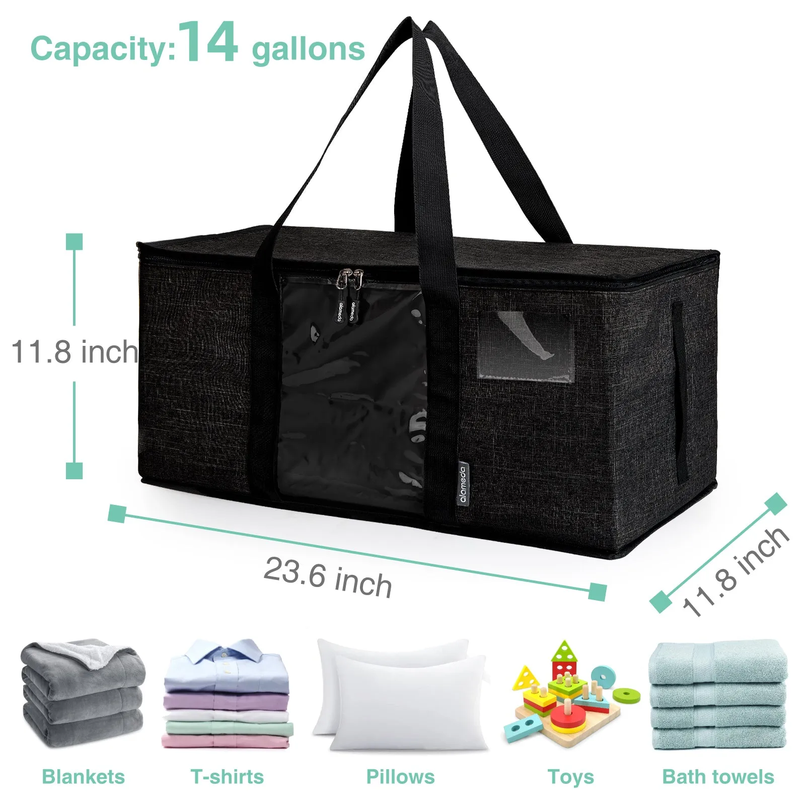 Alameda Large Capacity Storage Bags, Heavy Duty Moving Bag with Clear Window