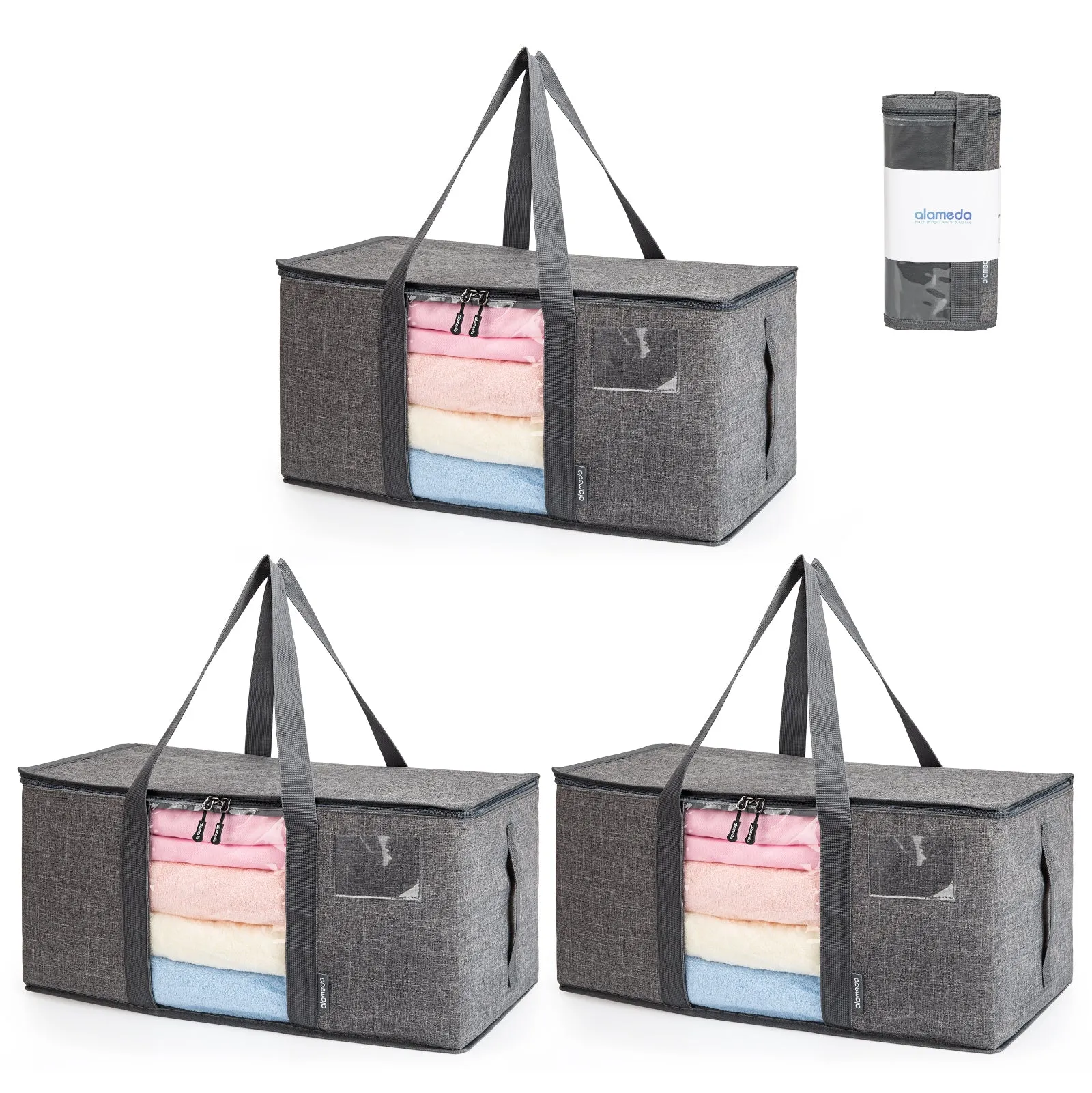 Alameda Large Capacity Storage Bags, Heavy Duty Moving Bag with Clear Window