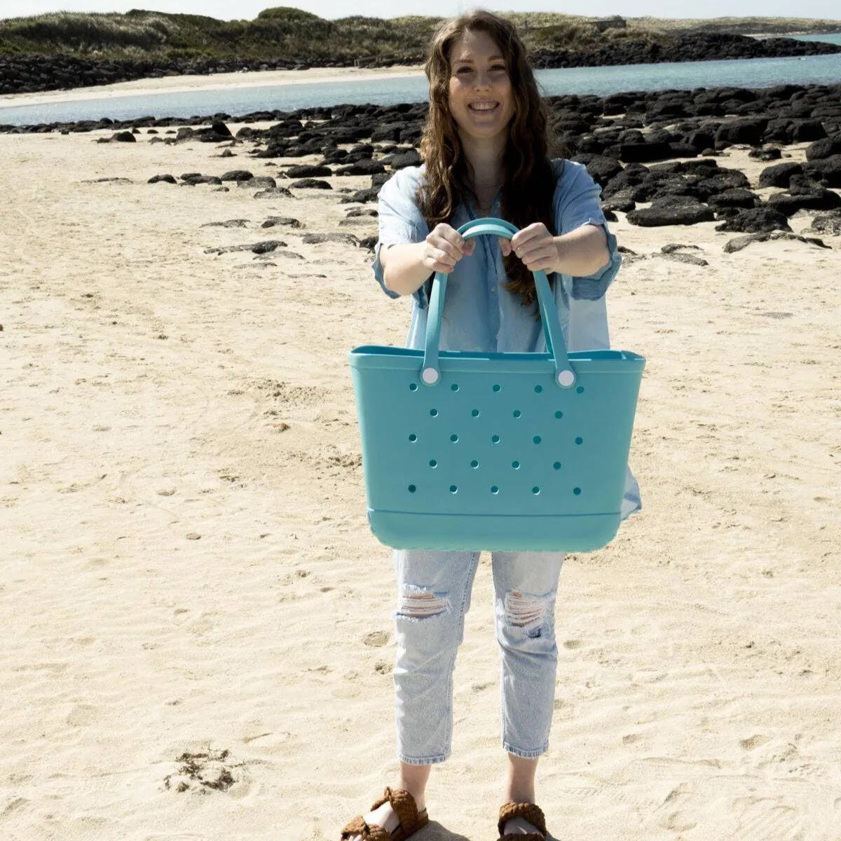 Aloha Vegan Tote Bag | Large | Blue