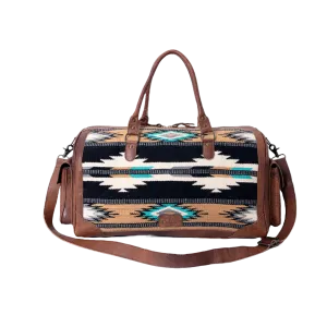 American Darling® Brown Leather and Aztec Duffel Bag ADBG605C
