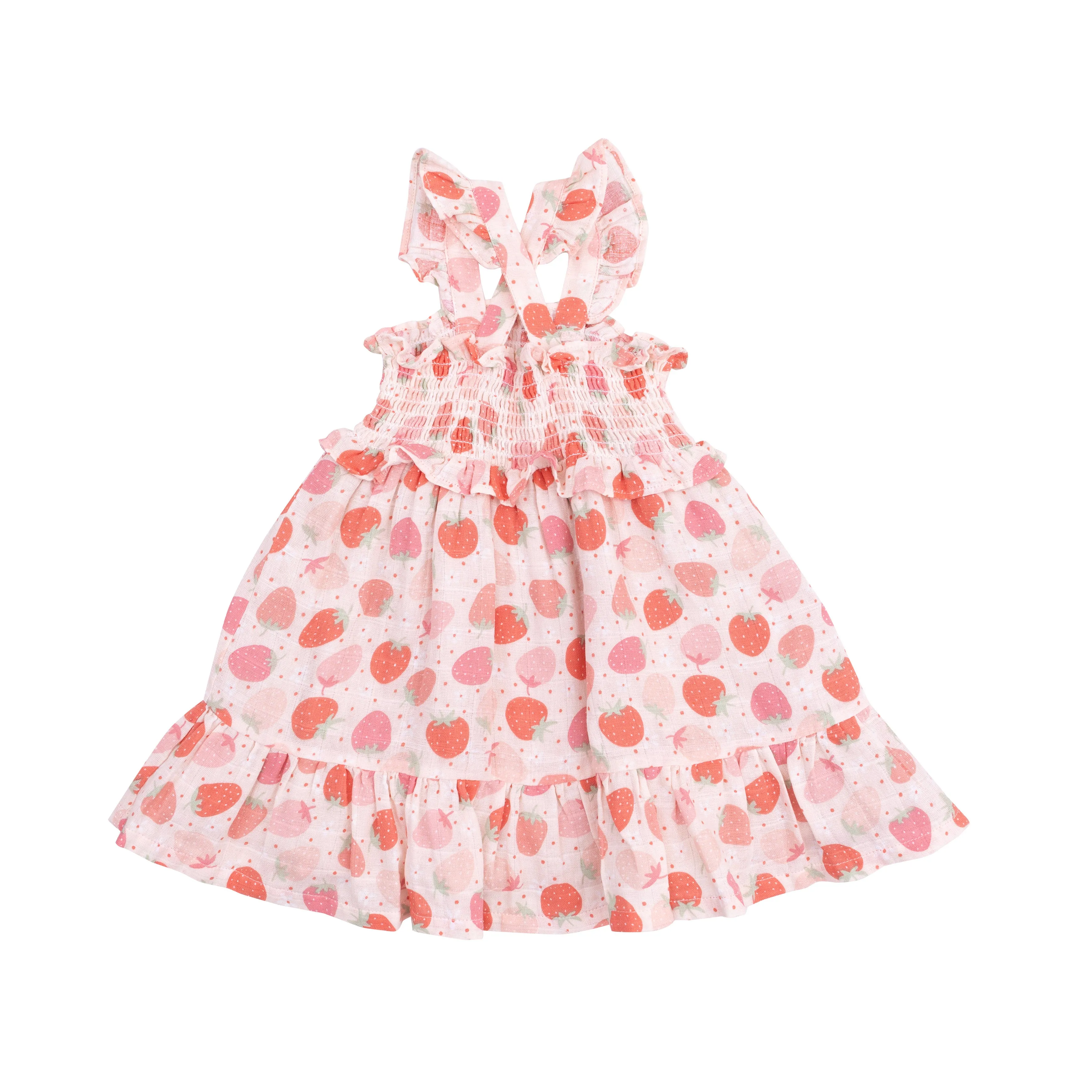 Angel Dear || Strawberry Bliss Smocked Ruffle Sundress