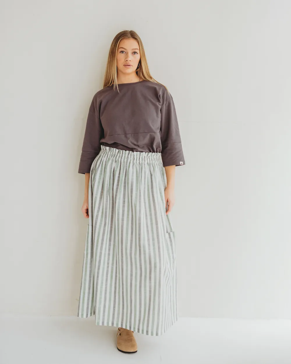 Anna Multicolur Multifunctional Stripe Print Maxi Skirt
