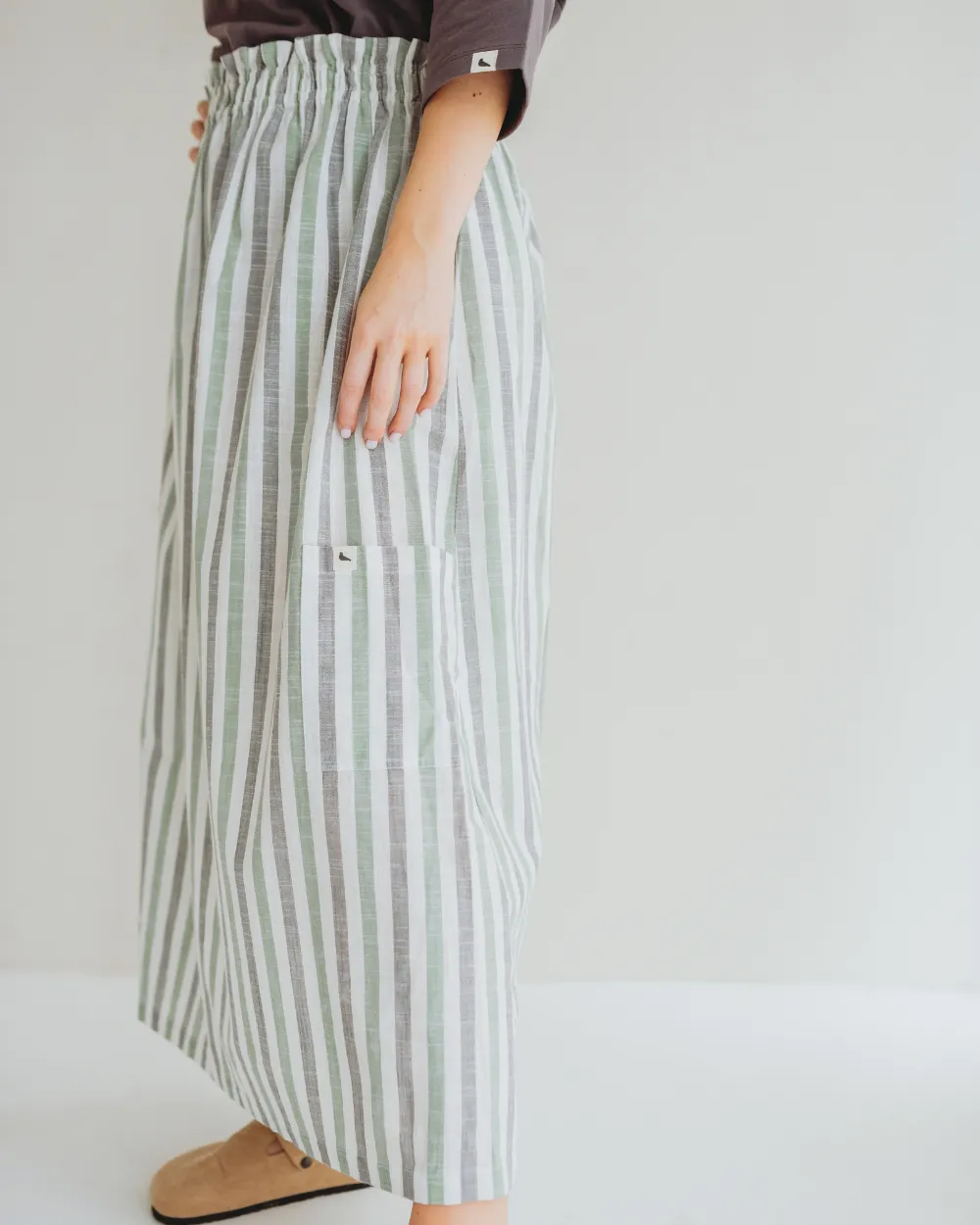 Anna Multicolur Multifunctional Stripe Print Maxi Skirt