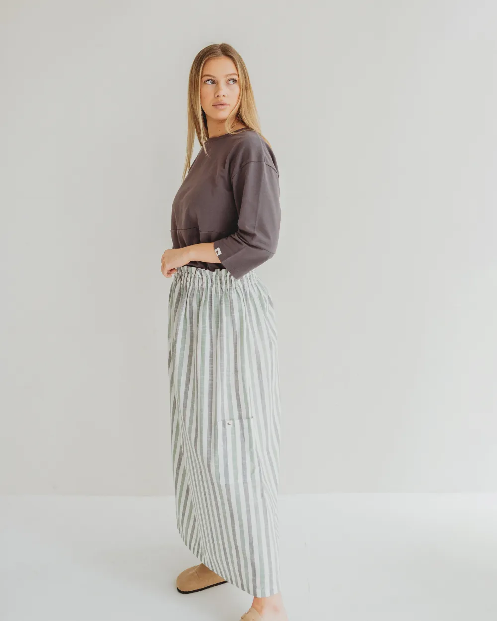 Anna Multicolur Multifunctional Stripe Print Maxi Skirt