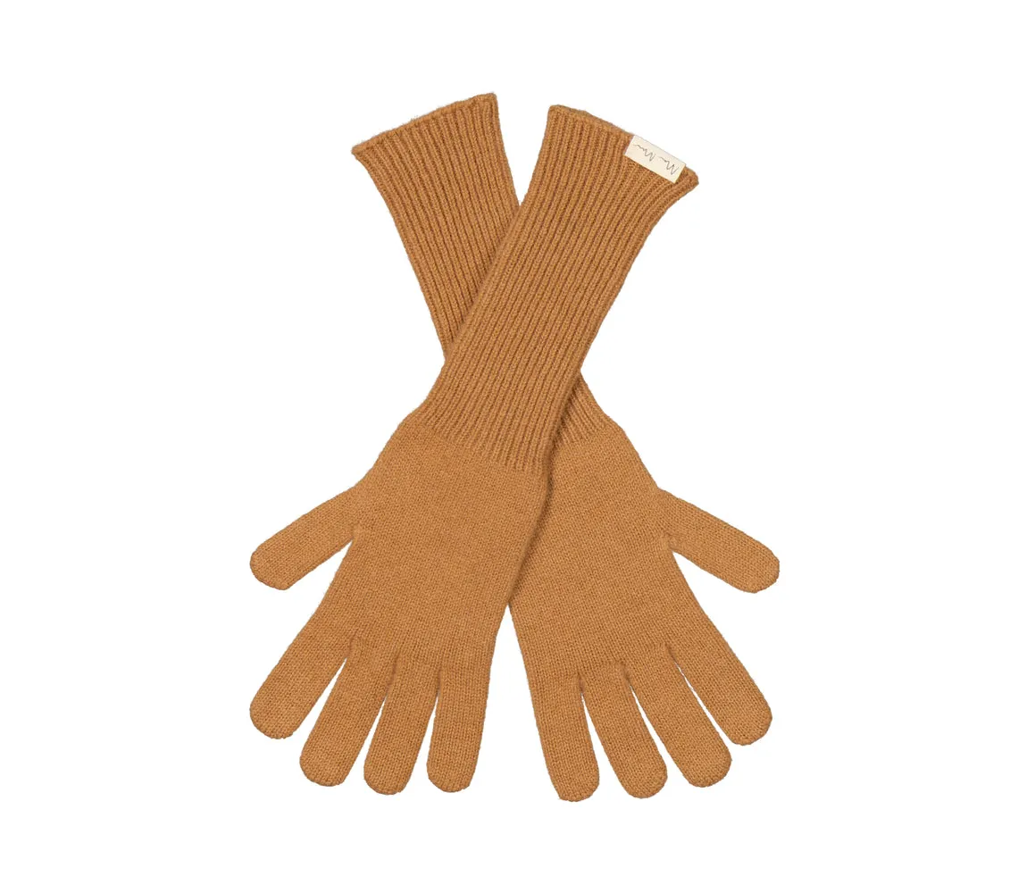 Aske Long W, Cashmere Gloves - Almond