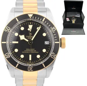 AUG 2022 Tudor Black Bay Heritage Two-Tone Stainless Black 41mm Watch 79733 N