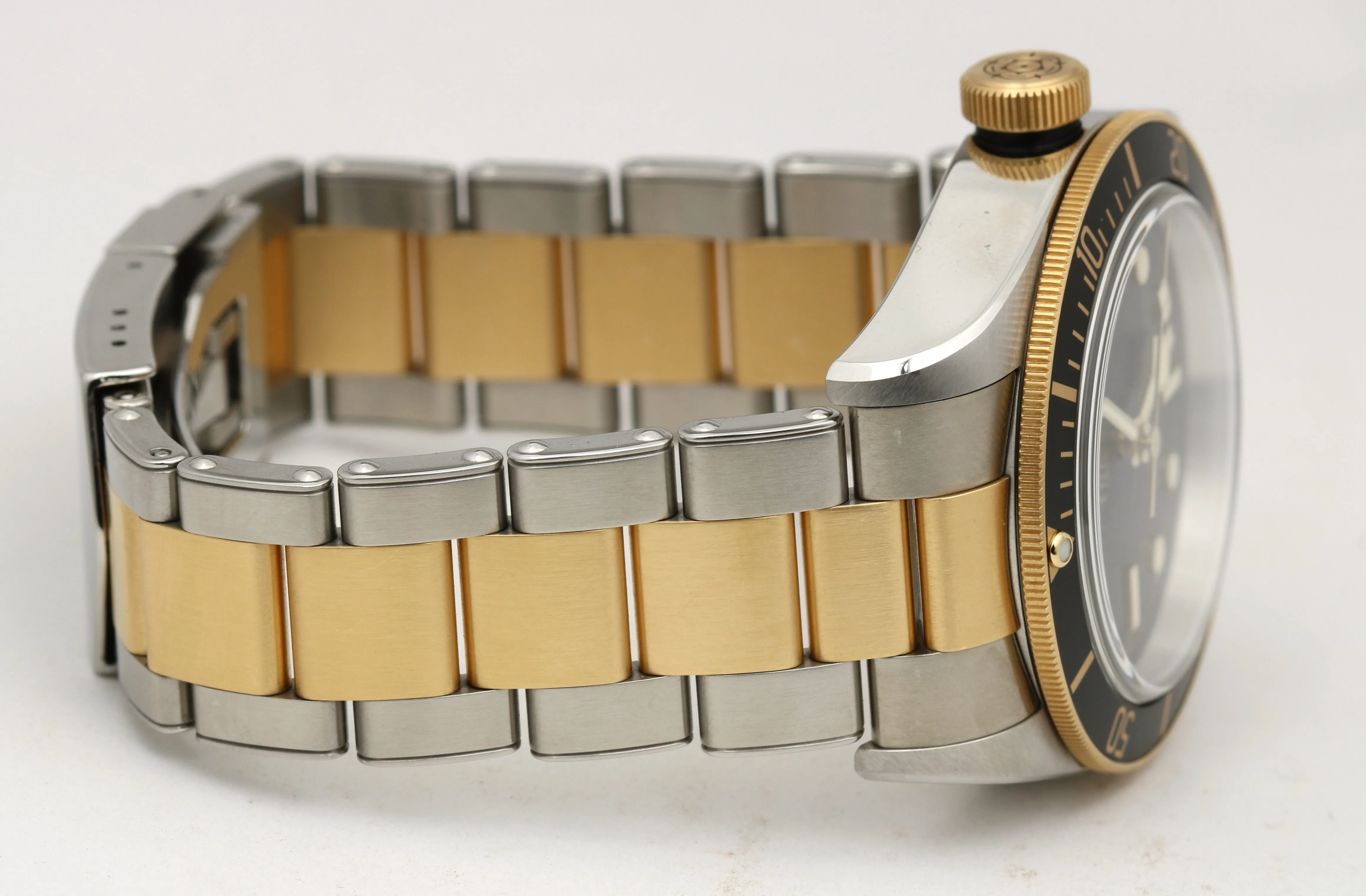 AUG 2022 Tudor Black Bay Heritage Two-Tone Stainless Black 41mm Watch 79733 N
