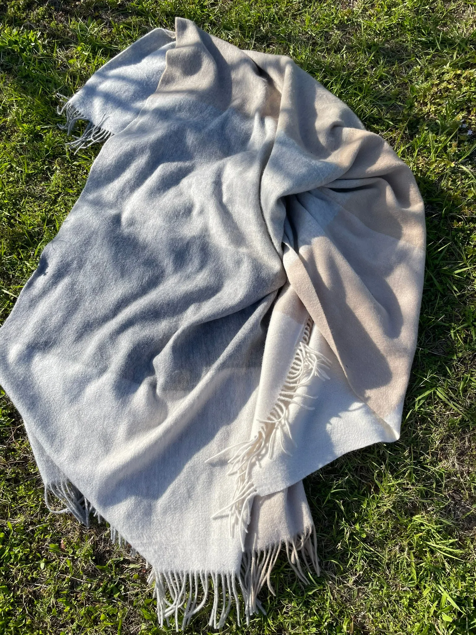 Australian Wool Oversize Check Throw Blanket