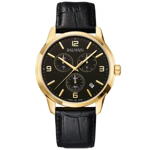 Balmain Madrigal 42mm Chronograph Yellow Gold-Black Men's Watch B74803264