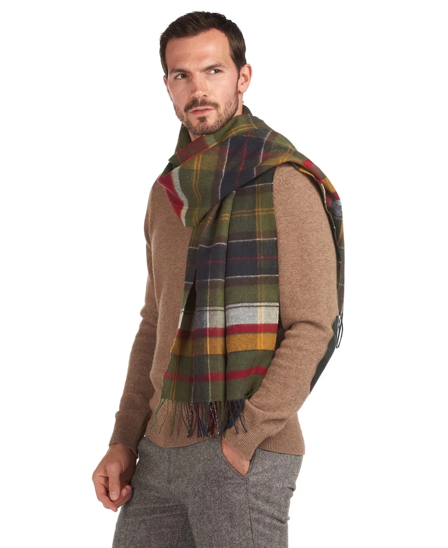Barbour Mixed Tartan Lambswool Scarf