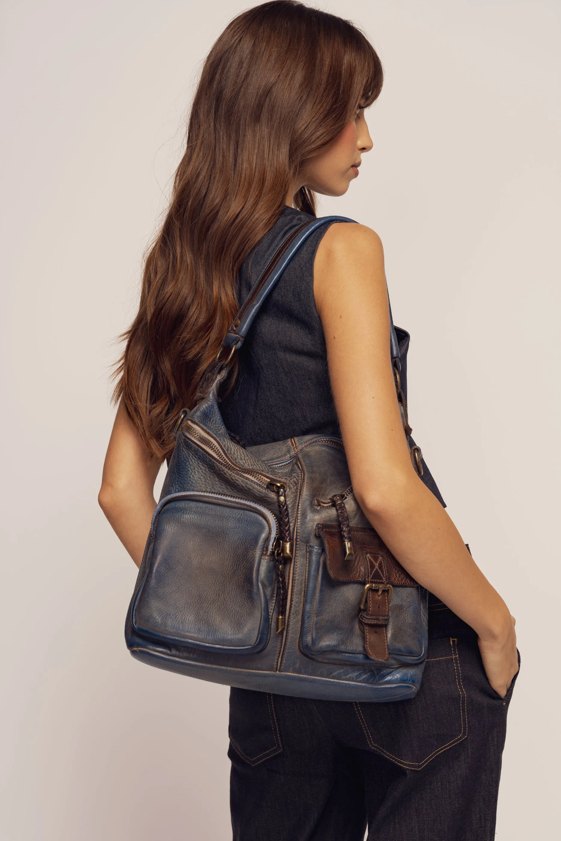 Bayside84 Multipocket Shoulder Bag - Antique Blue - Canada
